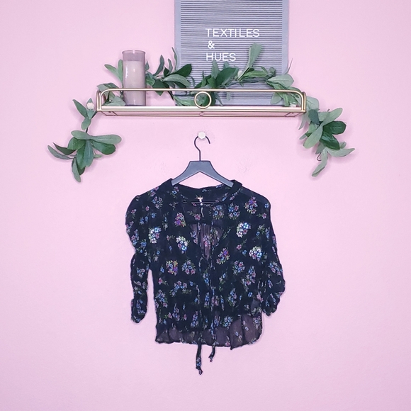 Free People Buttercup Embellished Button Down Sequin Top in Black - Picture 4 of 12